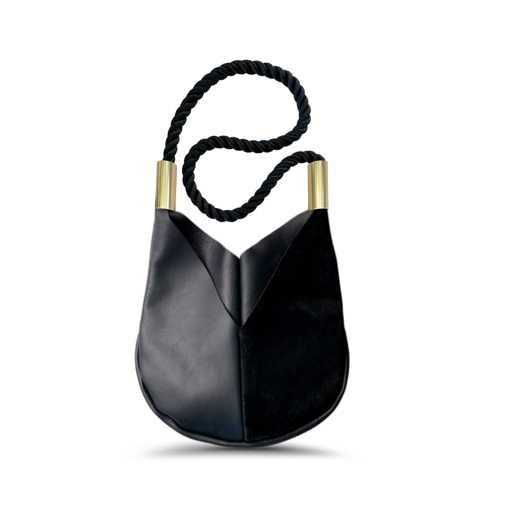 Roxbury Leather Shoulder / Boho Black Bag, Brand New