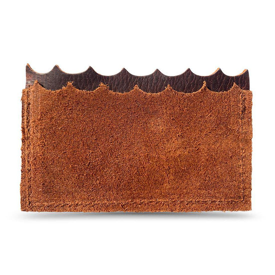 Brown Leather Card Holder with Oyster Shell
