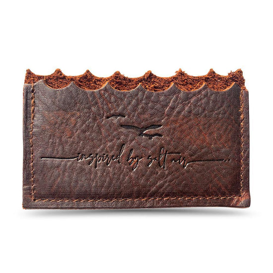Load image into Gallery viewer, Brown Leather Card Holder &amp;quot;Inspired By Salt Air&amp;quot;

